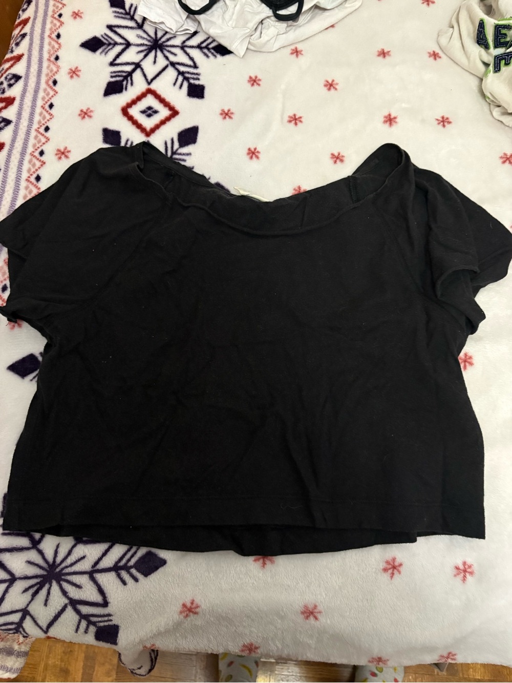 Victoria’s Secret Pink Black Relaxed Fit Crop Top XS